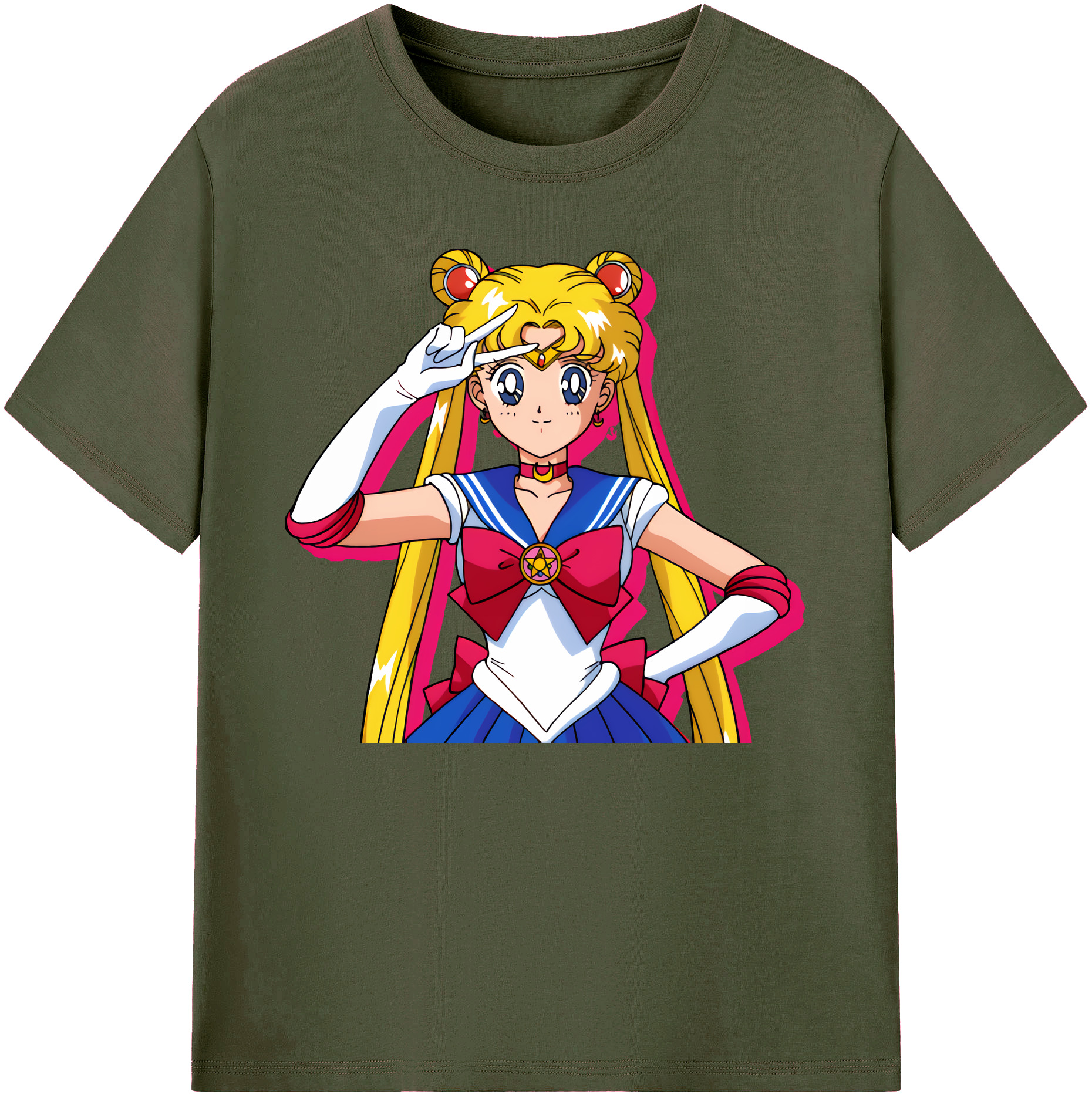 （画像用） 美少女戦士セーラームーン 月野 うさぎ つきの うさぎ Sailor Moon Tsukino Usagi 綿100％ メンズ半袖Tシャツ｜肌触りやわらか＆通気性